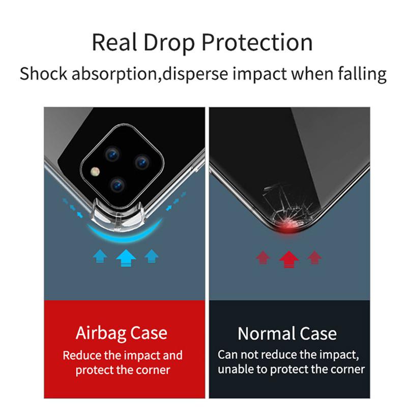 For iPhone 11 7 8 X Max XR case transparent, slim bumper raised corner back phone cover for iphone xr dustproof shockproof case