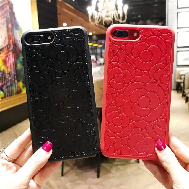 Wholesale Stylish Camellia Texture PU Leather Phone Case For iphone